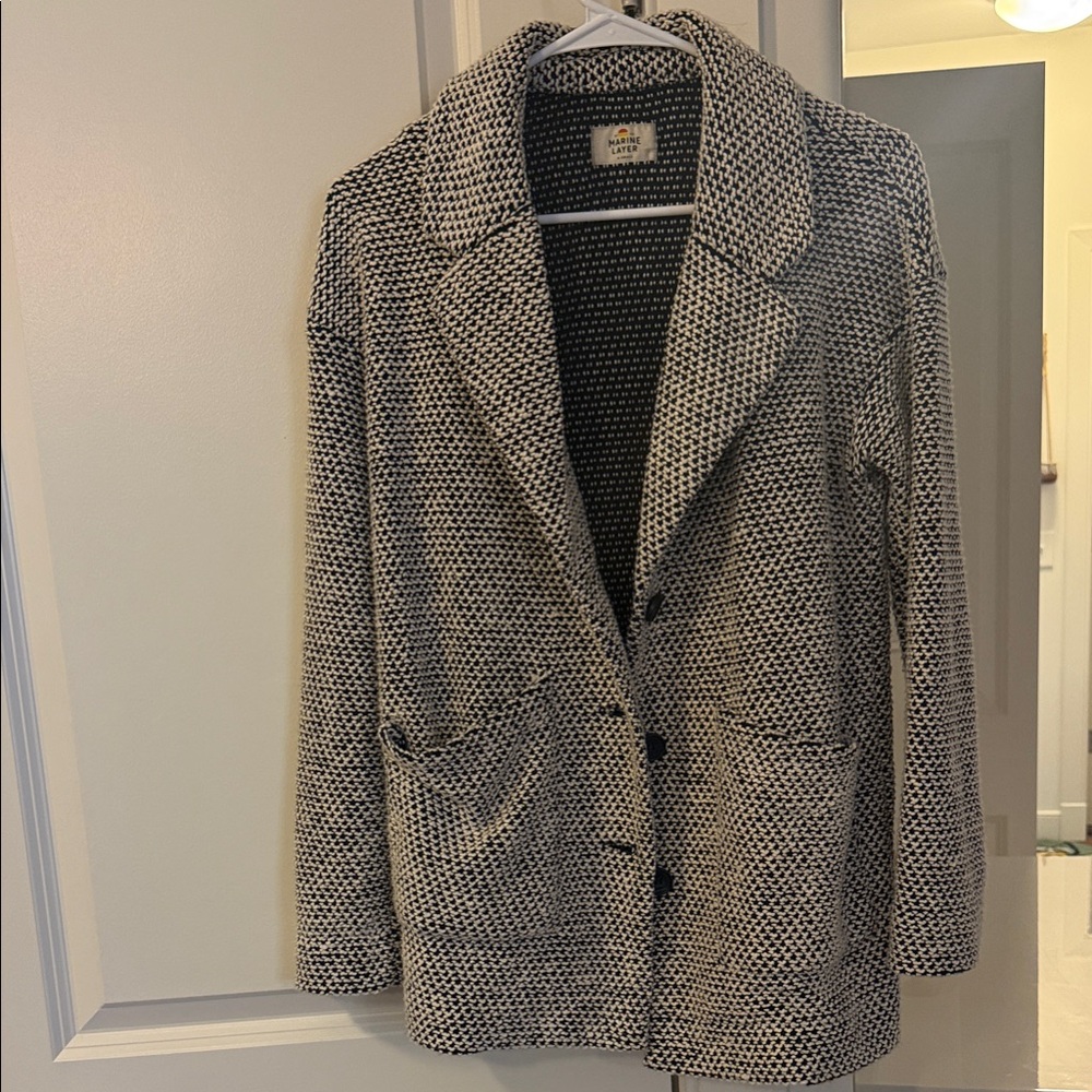 Marine Layer Black and White Textured Blazer women’s size XS